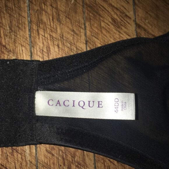 Cacique black full coverage tucked front 44DD bra - Picture 3 of 3